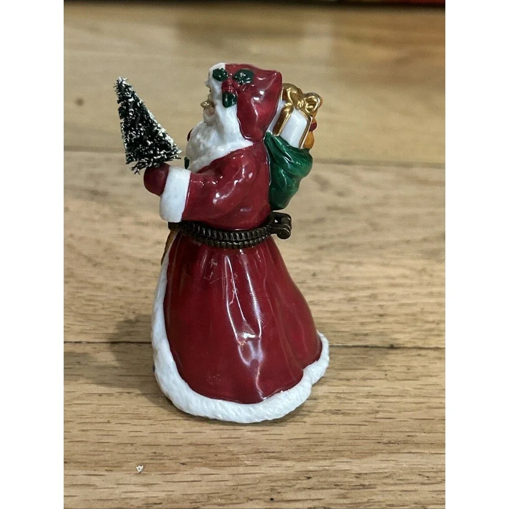 Midwest of Cannon Falls Old World Santa Porcelain Hinged Trinket Box Christmas